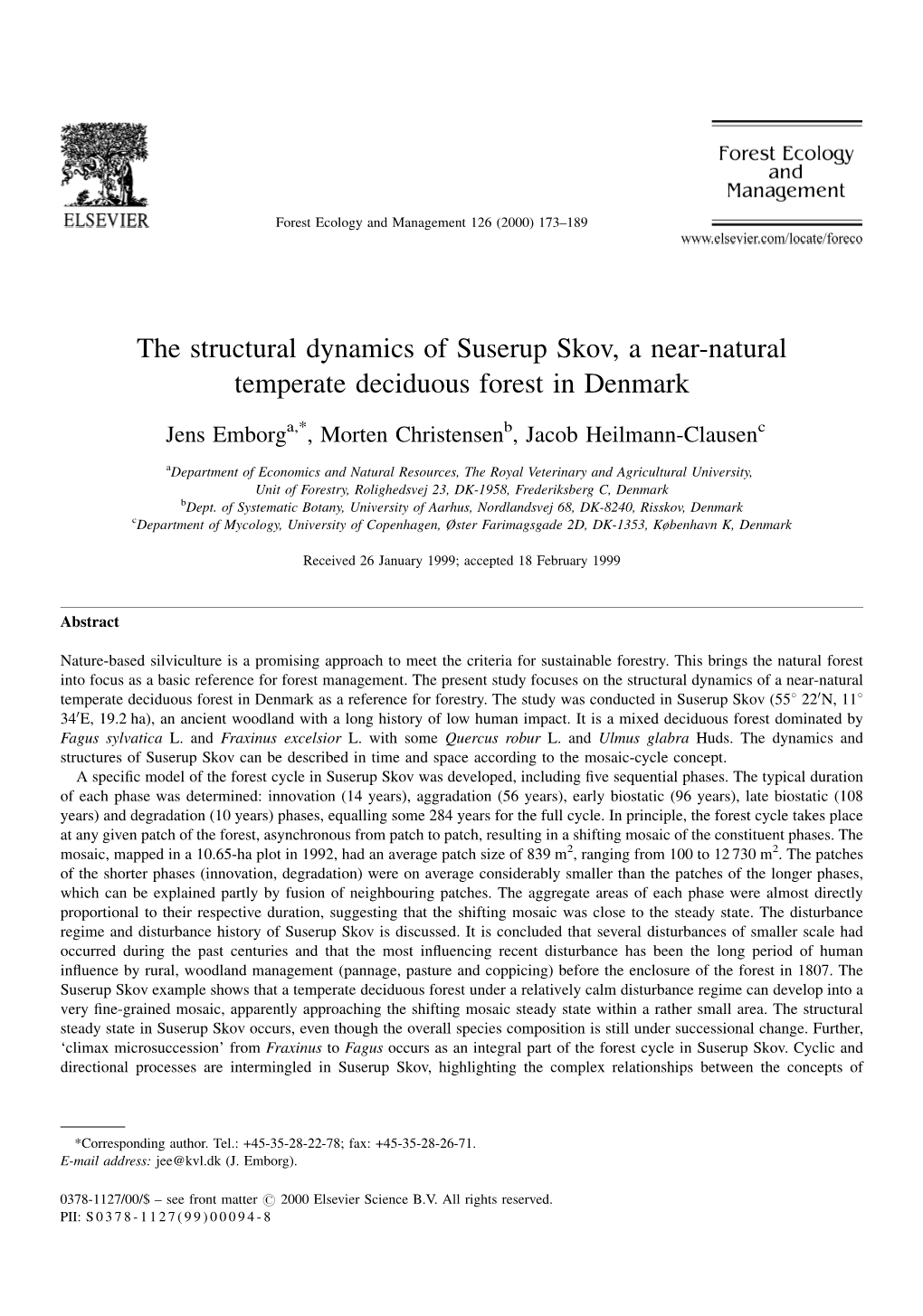 The Structural Dynamics of Suserup Skov, a Near-Natural Temperate Deciduous Forest in Denmark