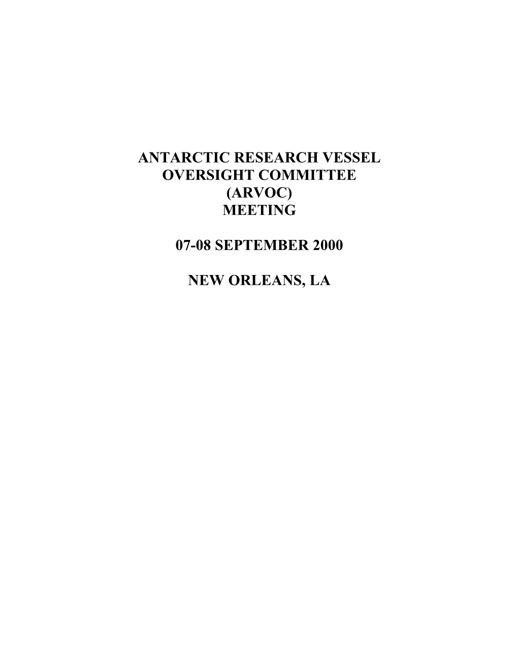 ARVOC Minutes 07-08 September 2000