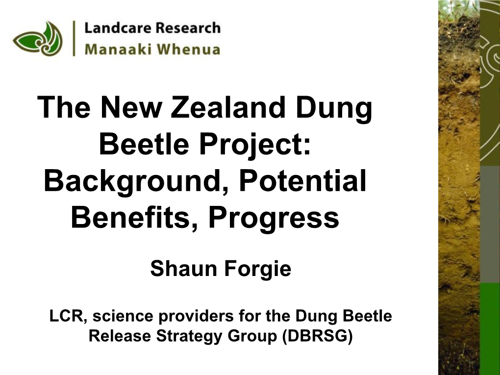 New Zealand Dung Beetle Project