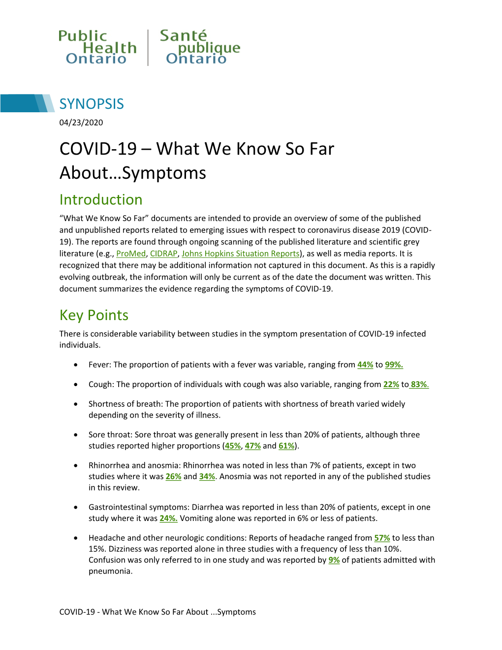 COVID-19 – What We Know So Far About…Symptoms