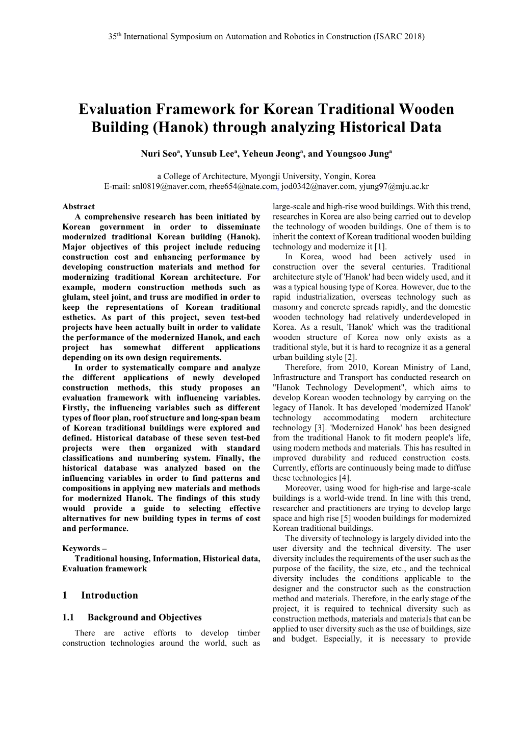 Evaluation Framework for Korean Traditional Wooden Building (Hanok) Through Analyzing Historical Data