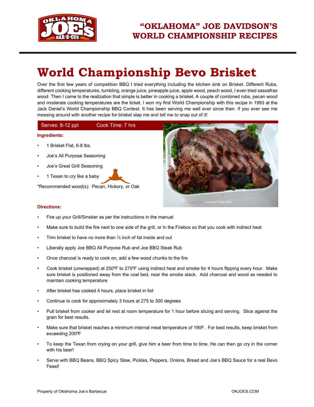 World Championship Bevo Brisket Over the First Few Years of Competition BBQ I Tried Everything Including the Kitchen Sink on Brisket