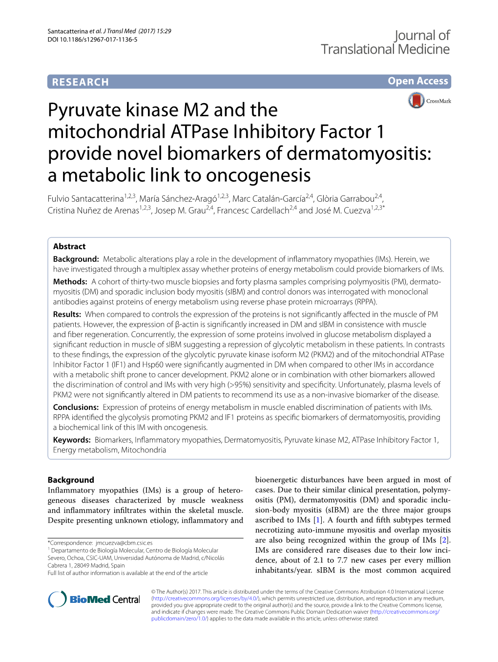 Pyruvate Kinase M2 and the Mitochondrial Atpase Inhibitory