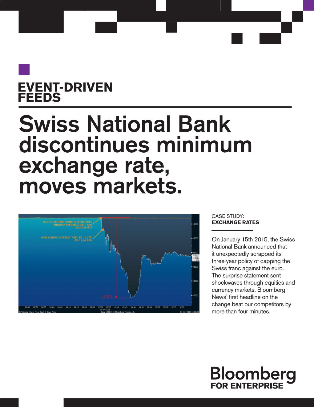 Swiss National Bank Discontinues Minimum Exchange Rate, Moves Markets