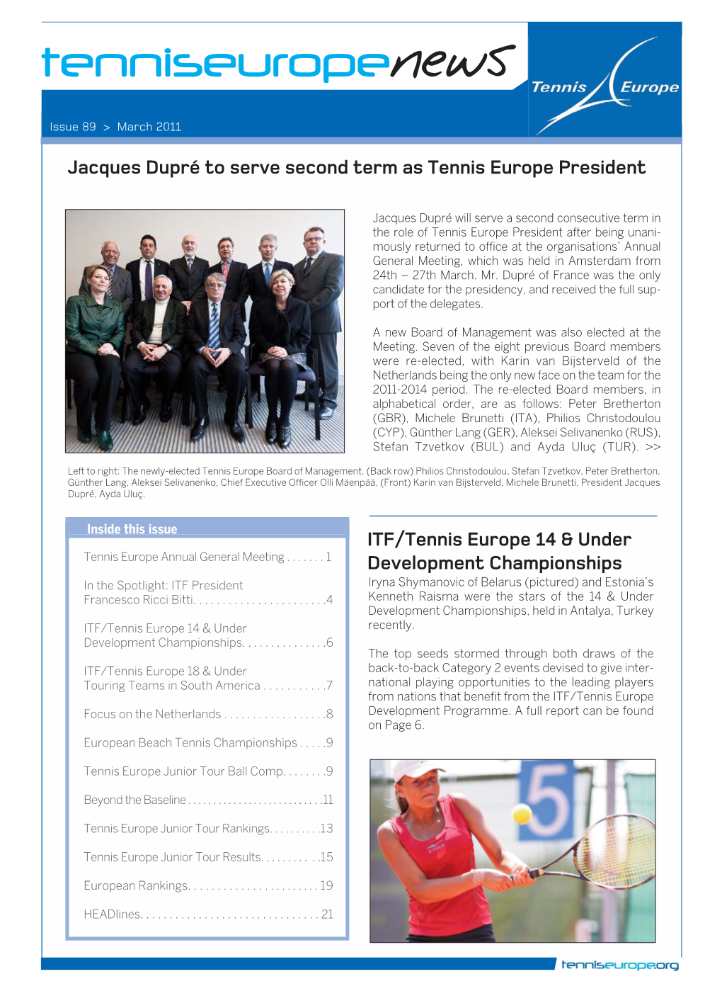Newsletter 89 Tennis Europe.Qxd