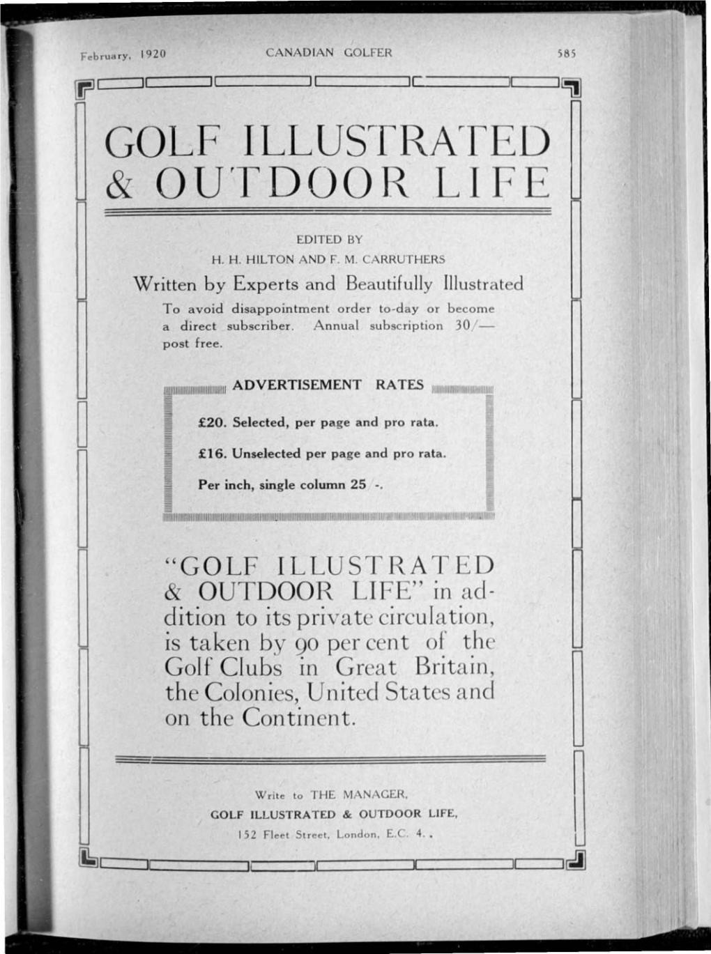 Canadian Golfer, February, 1920