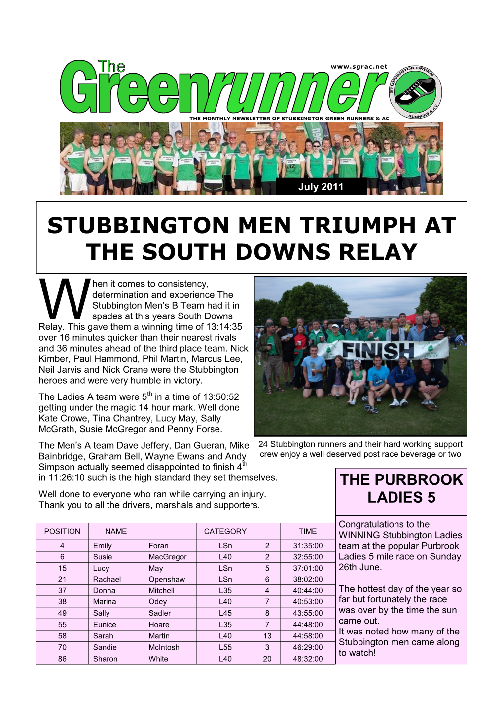 Stubbington Men Triumph at the South Downs Relay