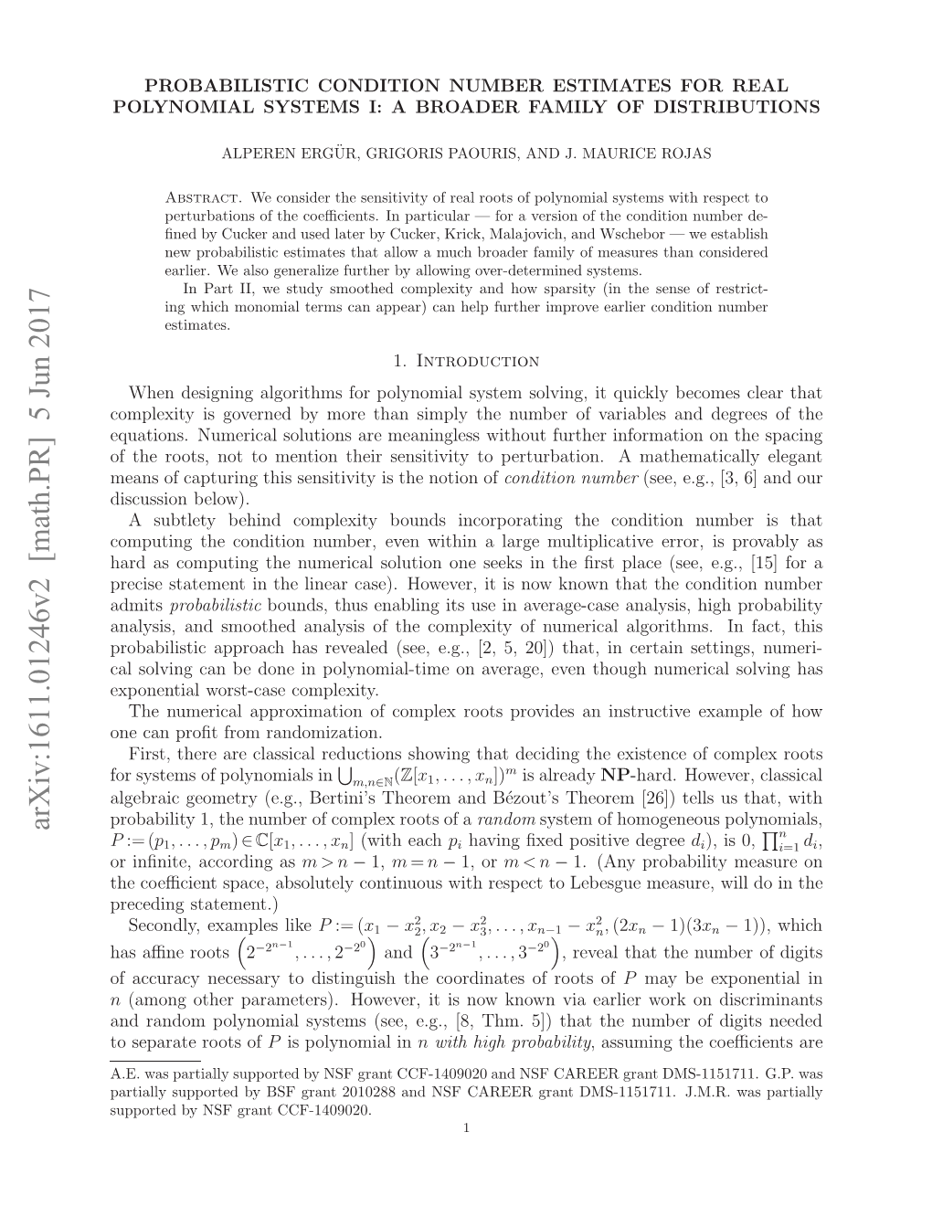 Probabilistic Condition Number Estimates for Real Polynomial