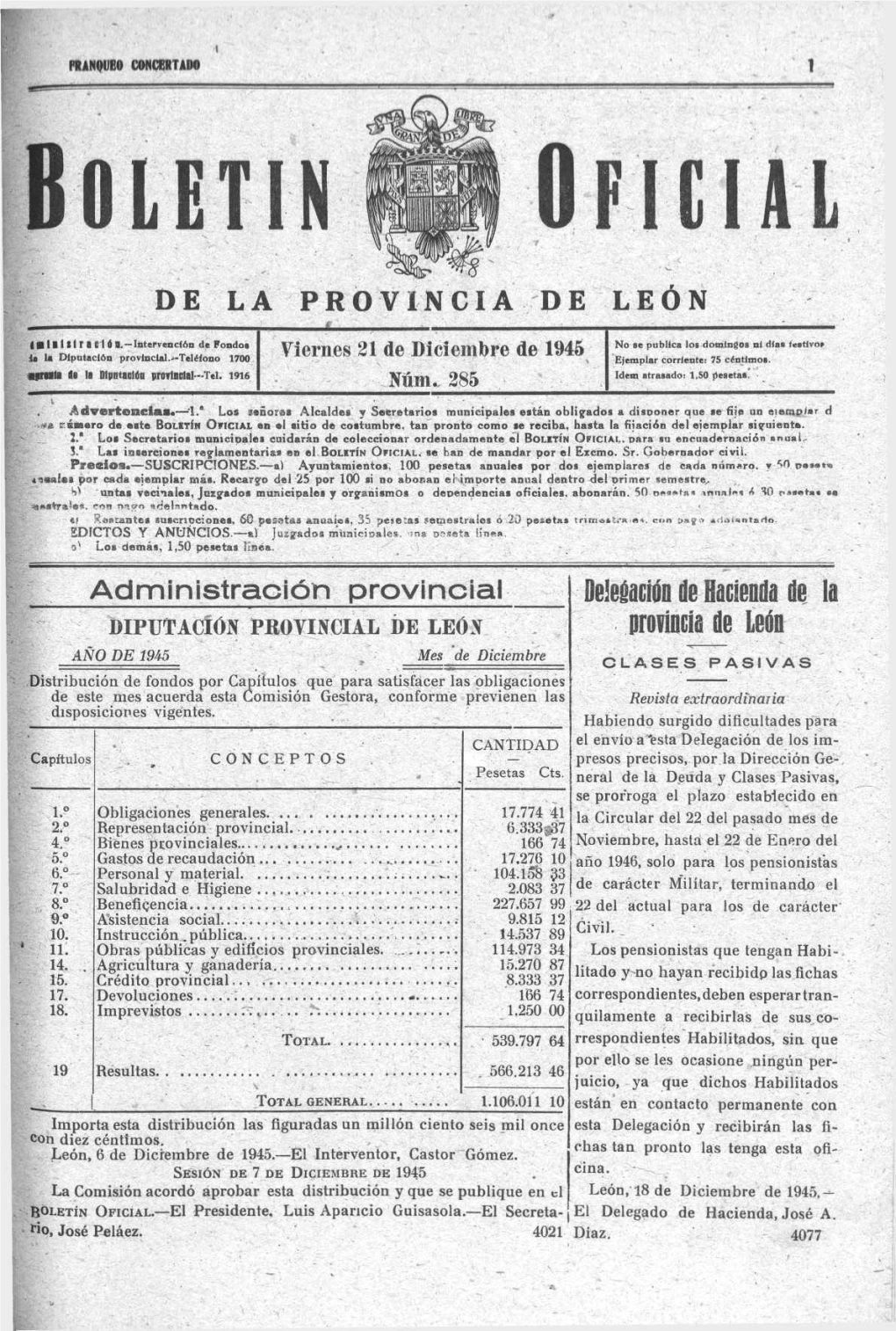 Deleéacíón De Hacíeoda De Provincta De León