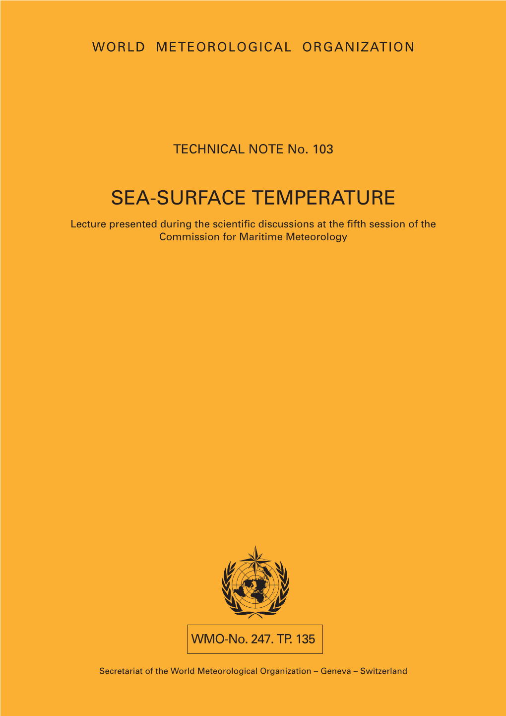 Methods of Oabservation at Sea Sea-Surface Temperature