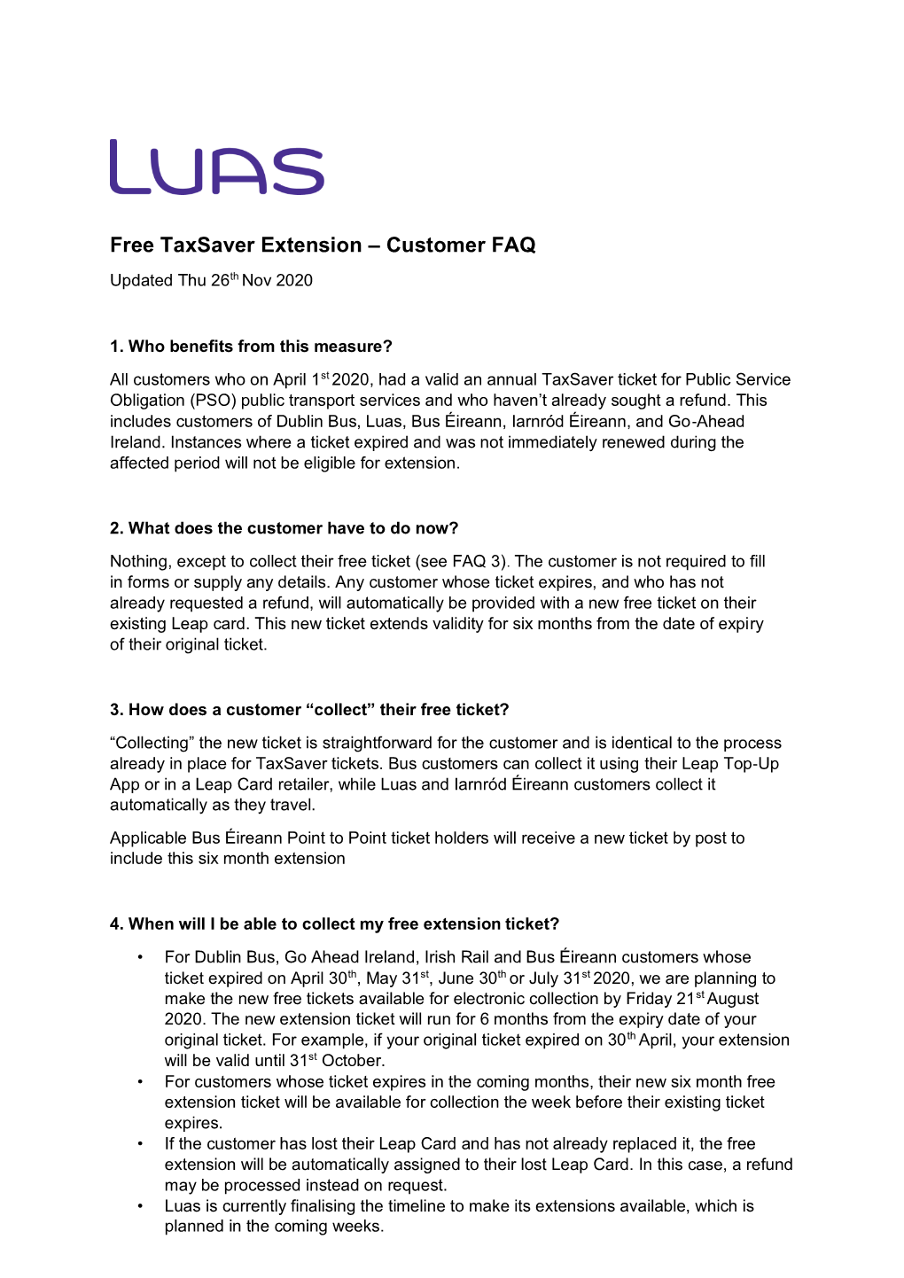 Free Taxsaver Extension – Customer FAQ Updated Thu 26Th Nov 2020