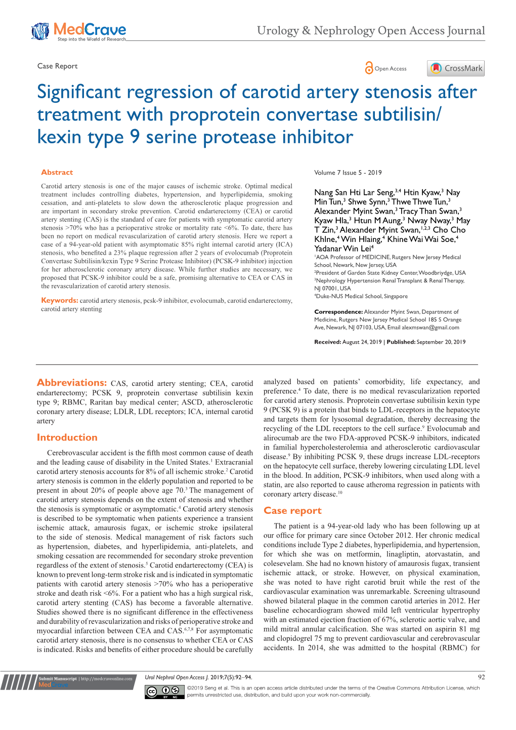 Significant Regression of Carotid Artery Stenosis After Treatment with Proprotein Convertase Subtilisin/ Kexin Type 9 Serine Protease Inhibitor