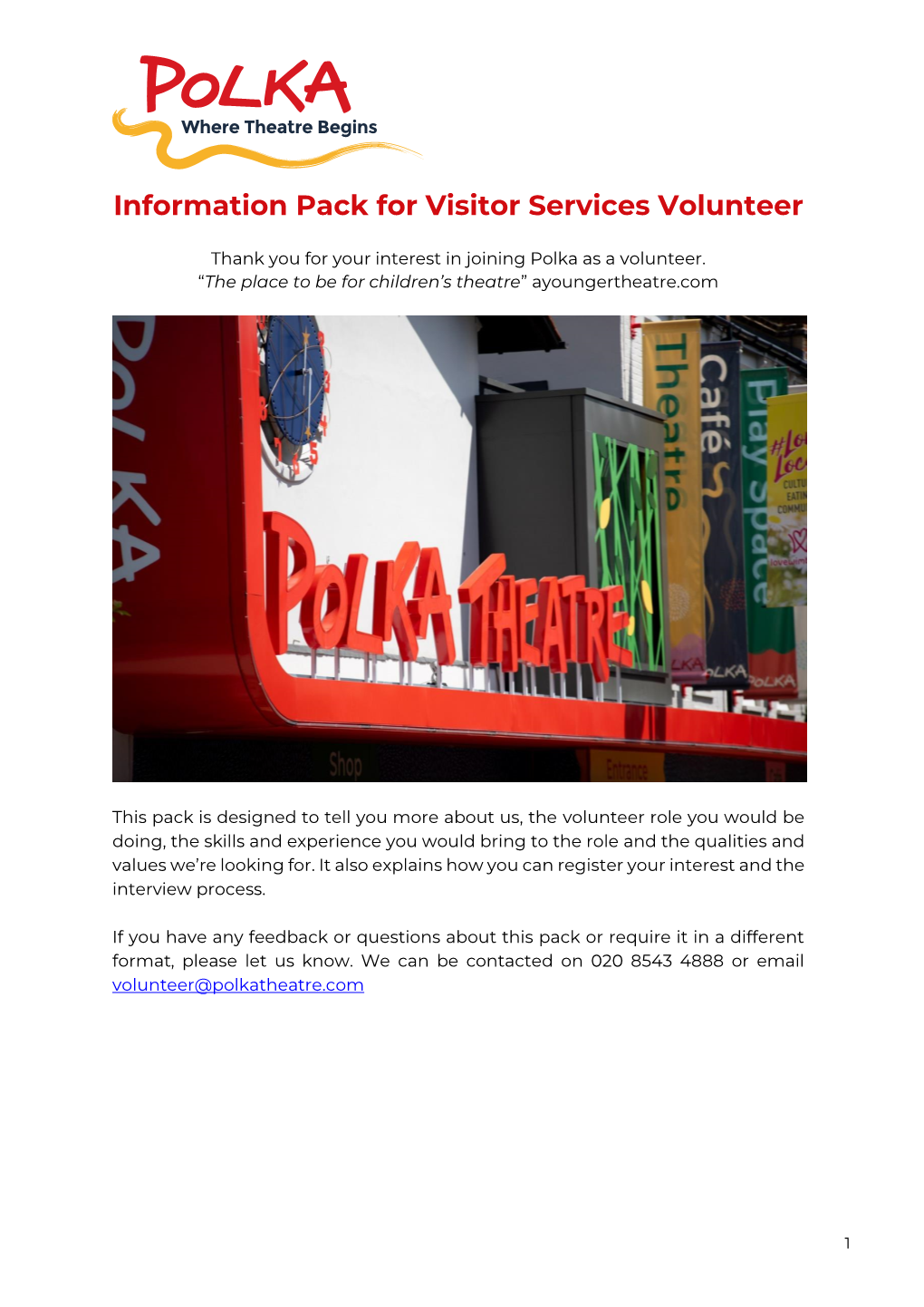 Information Pack for Visitor Services Volunteer
