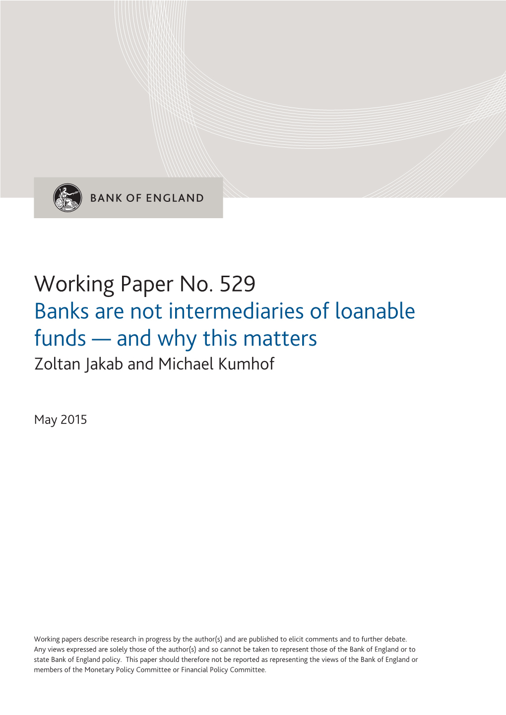 Bank of England Working Paper No