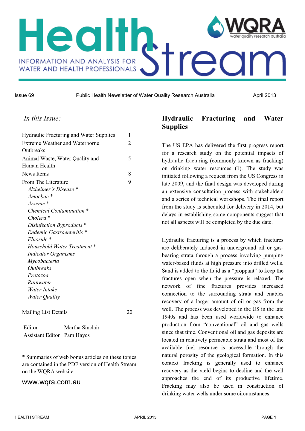 Health Stream Newsletter Issue 69