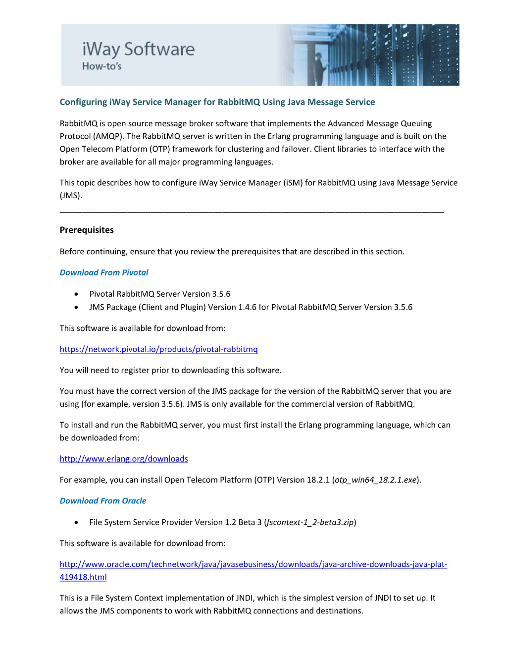 Configuring Iway Service Manager for Rabbitmq Using Java Message Service