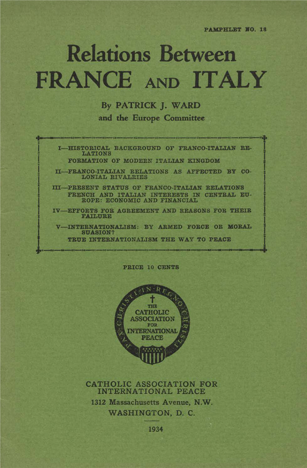 Relations Between France and Italy