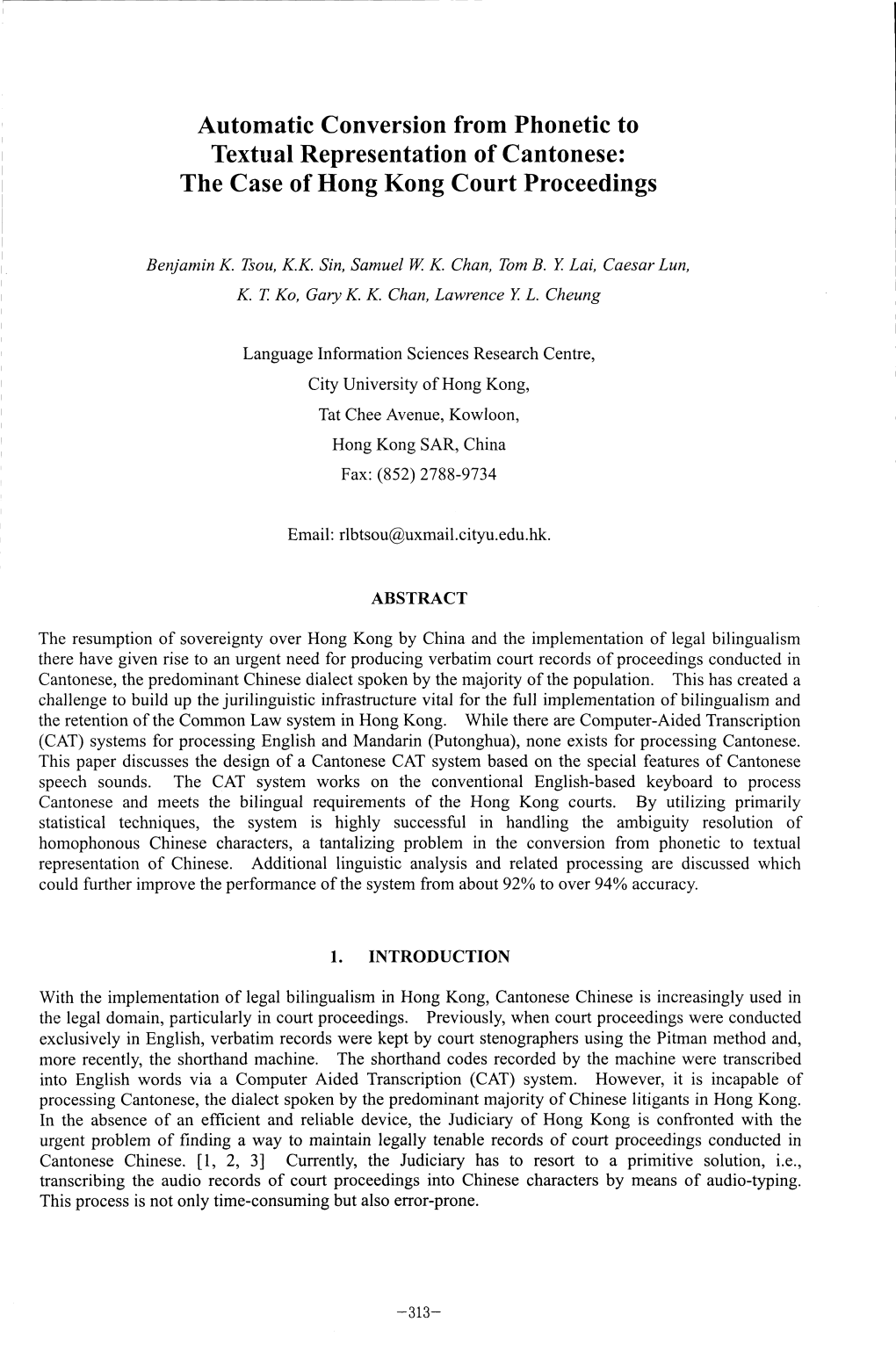 Automatic Conversion from Phonetic to Textual Representation of Cantonese: the Case of Hong Kong Court Proceedings