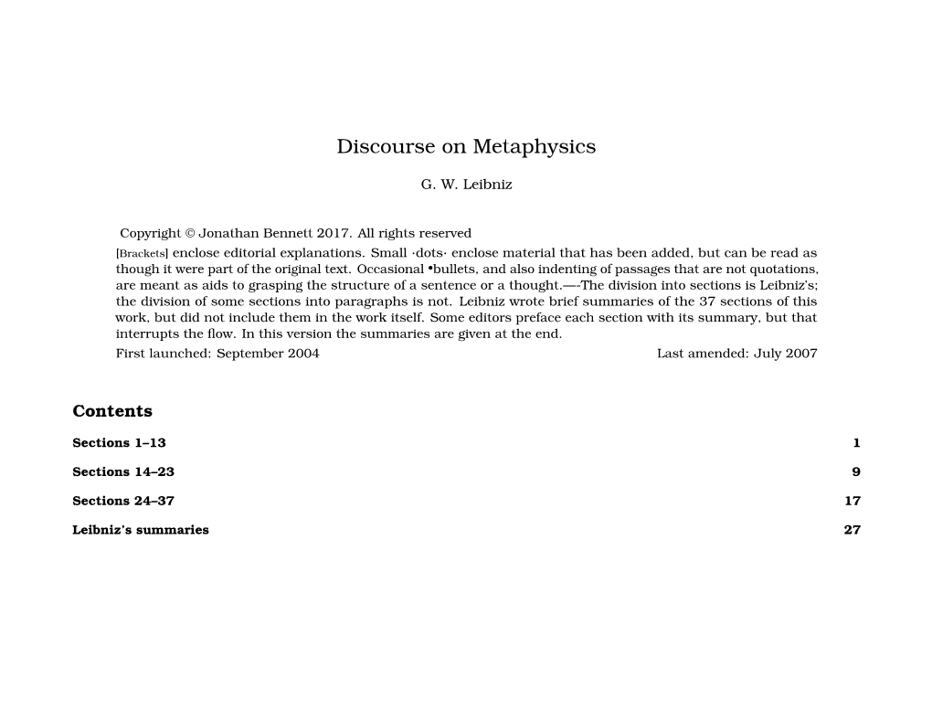 Discourse on Metaphysics