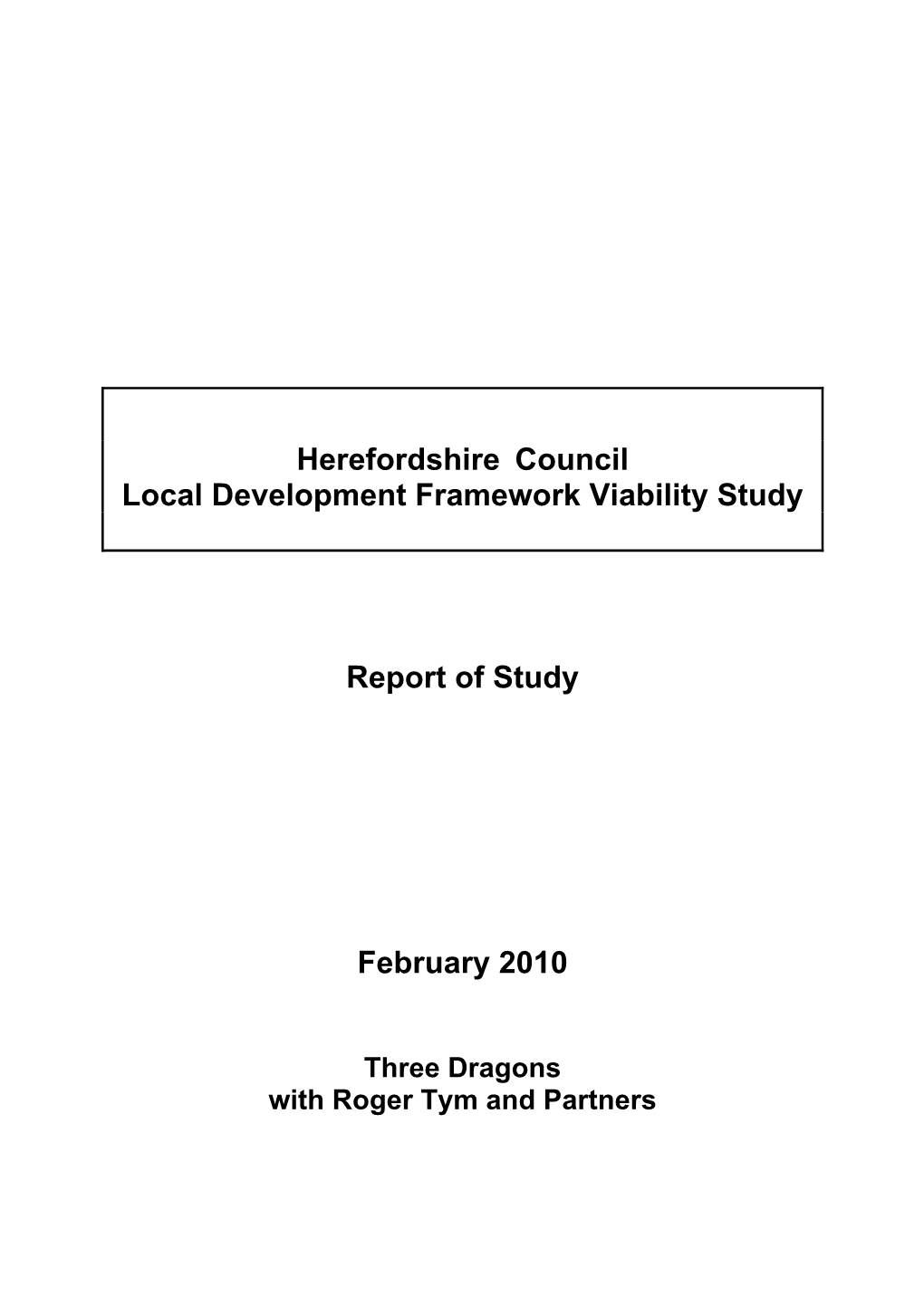 Affordable Housing Viability Study 2010