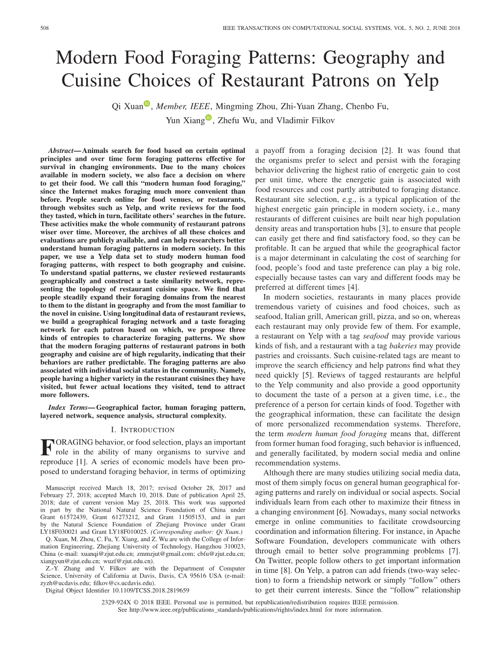 Geography and Cuisine Choices of Restaurant Patrons on Yelp