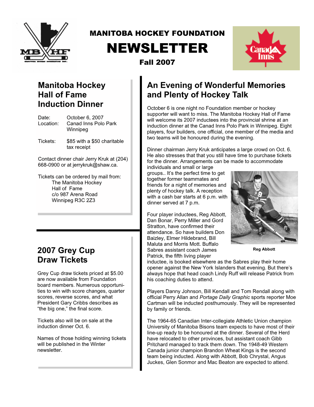 NEWSLETTER Fall 2007