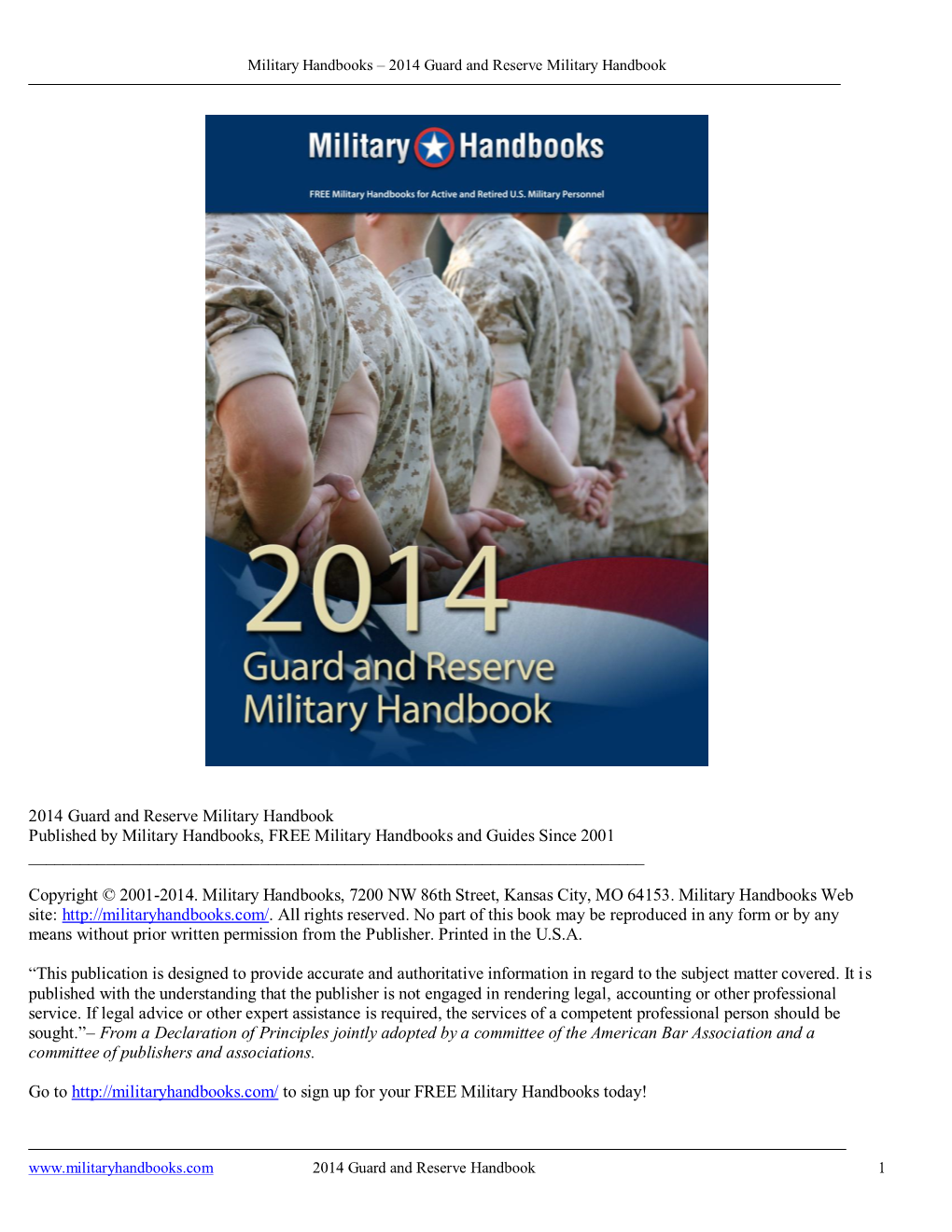 2014 Guard & Reserve Military Handbook