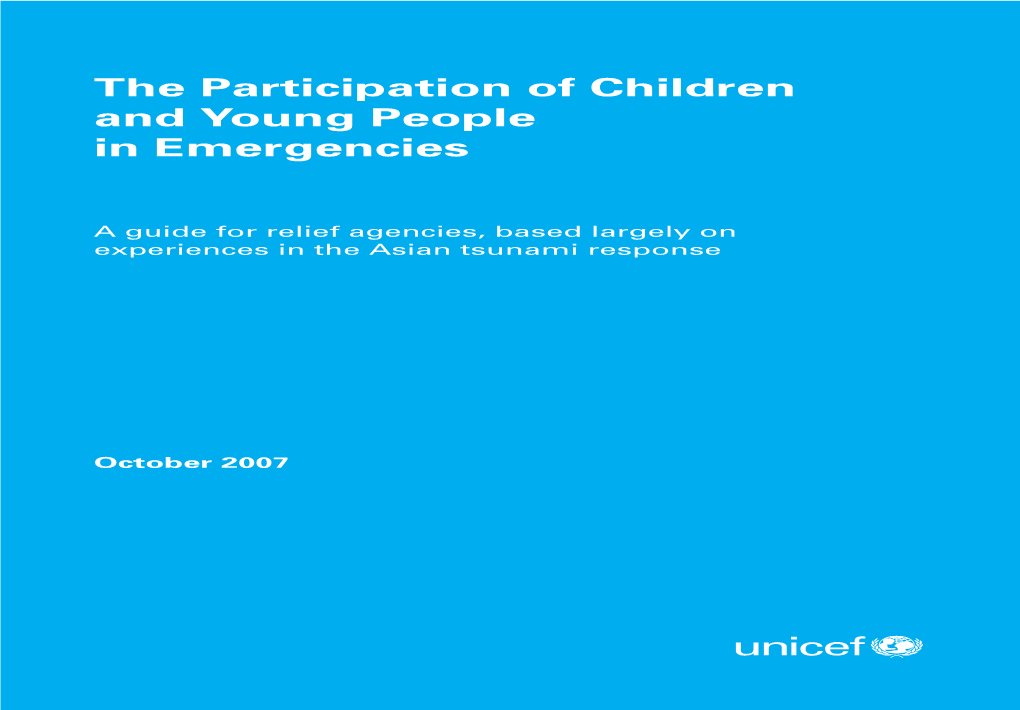 The Participation of Children and Young People in Emergencies