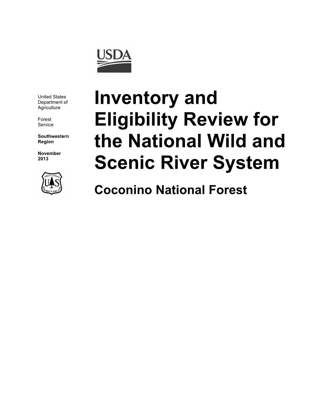 Inventory and Eligibility Report for the Wild and Scenic River System