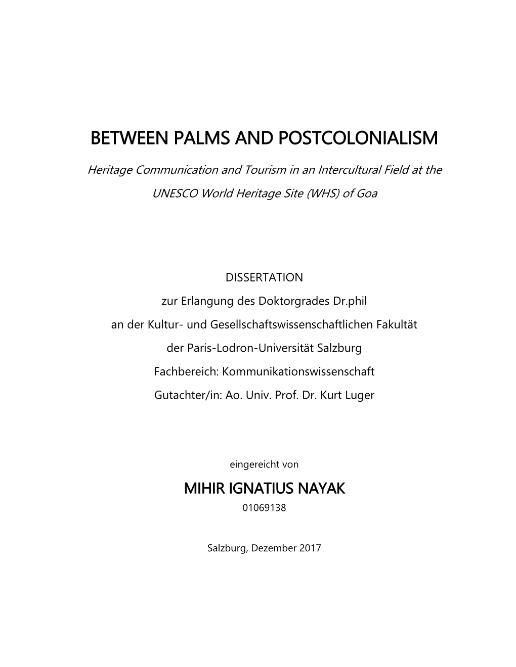 Between Palms and Postcolonialism