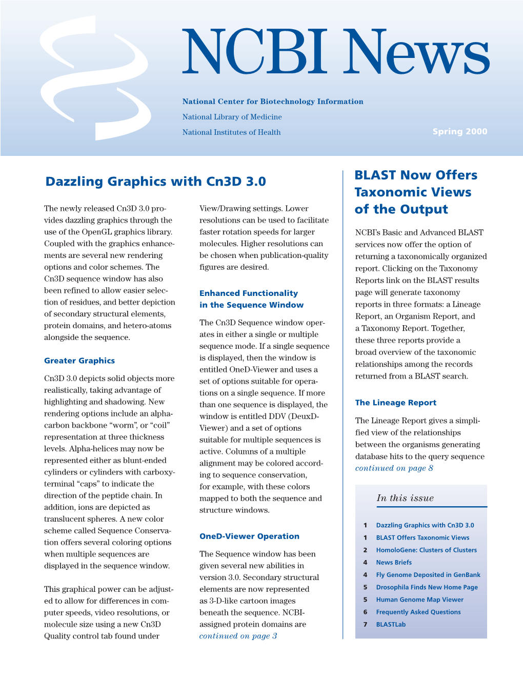 BLAST Now Offers Taxonomic Views the Newly Released Cn3d 3.0 Pro- View/Drawing Settings