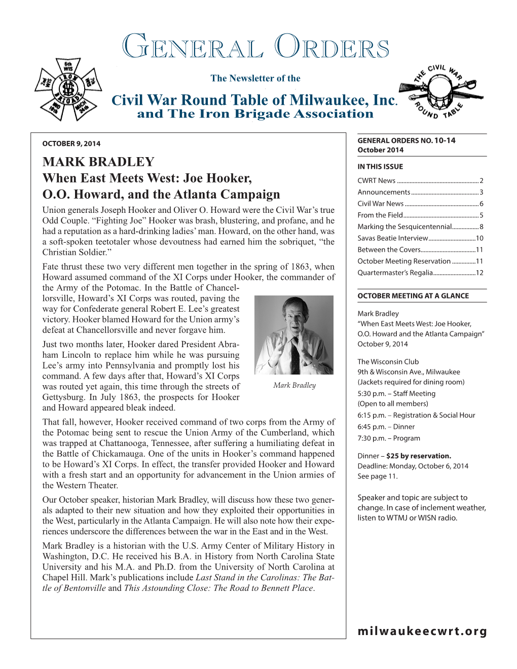 General Orders the Newsletter of the Civil War Round Table of Milwaukee, Inc