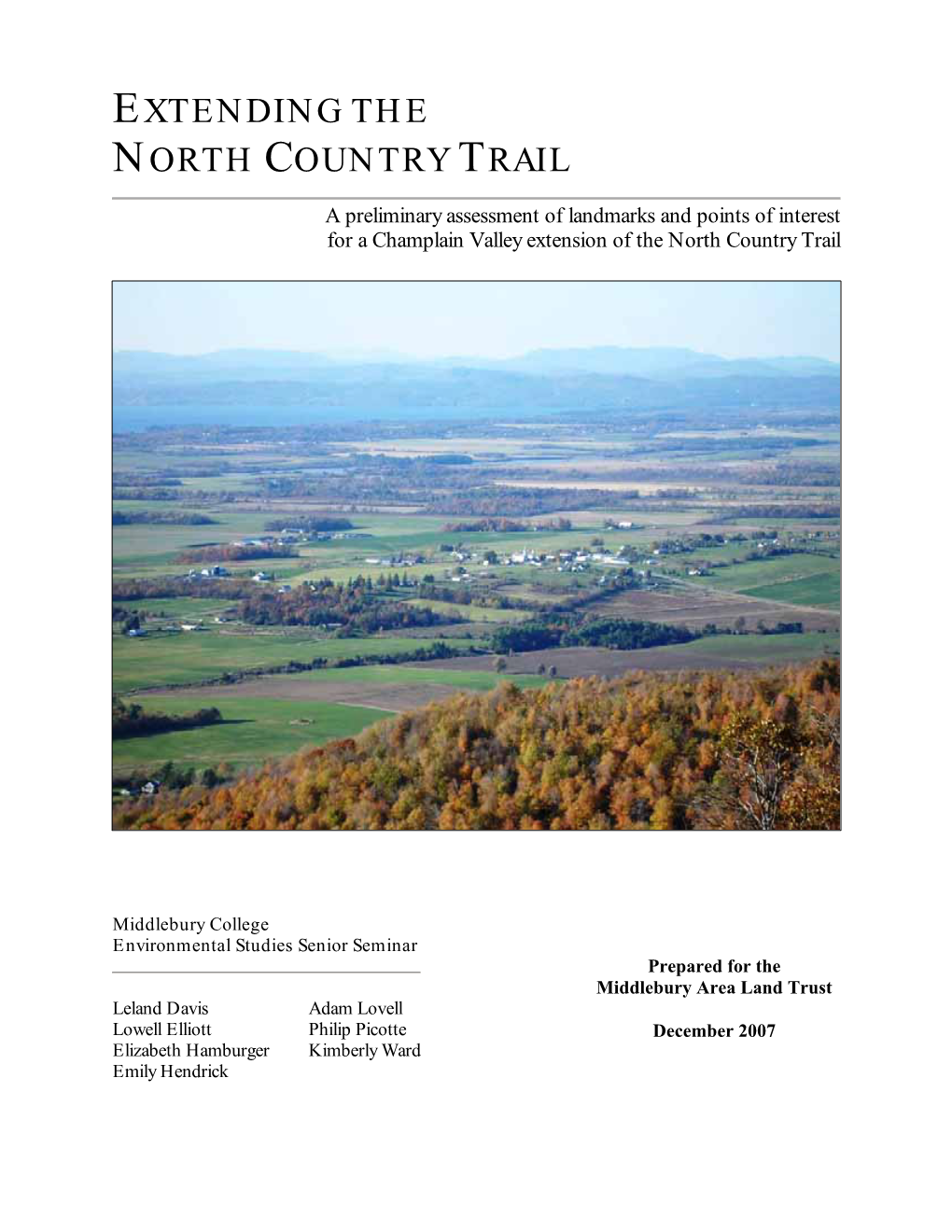 Extending the North Country Trail