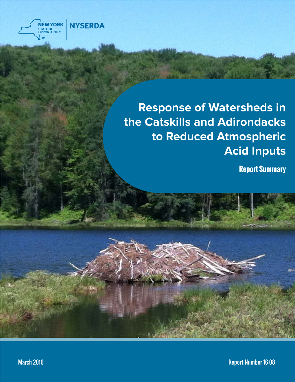 Response of Watersheds in the Catskills and Adirondacks to Reduced Atmospheric Acid Inputs