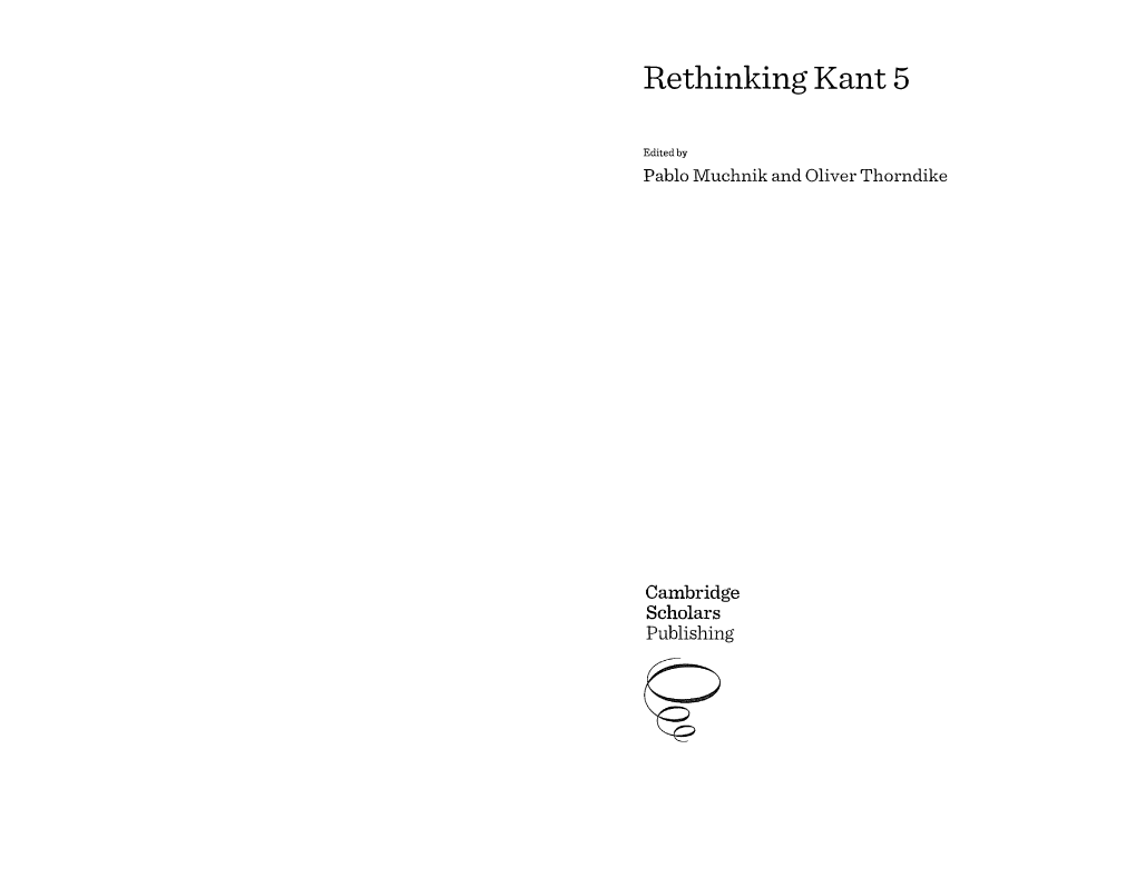 Rethinking Kant 5