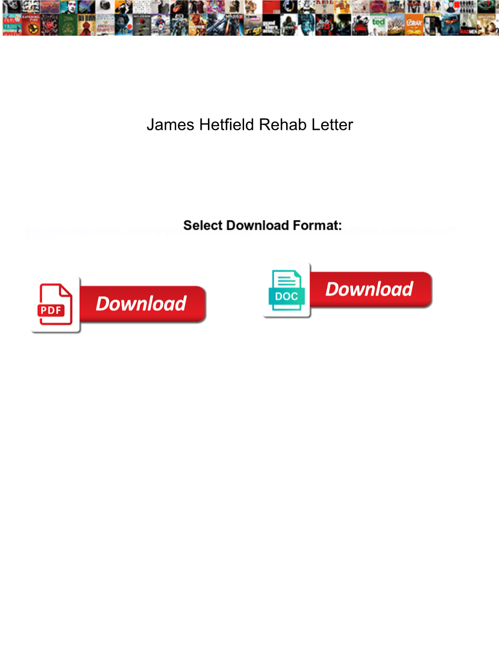 James Hetfield Rehab Letter