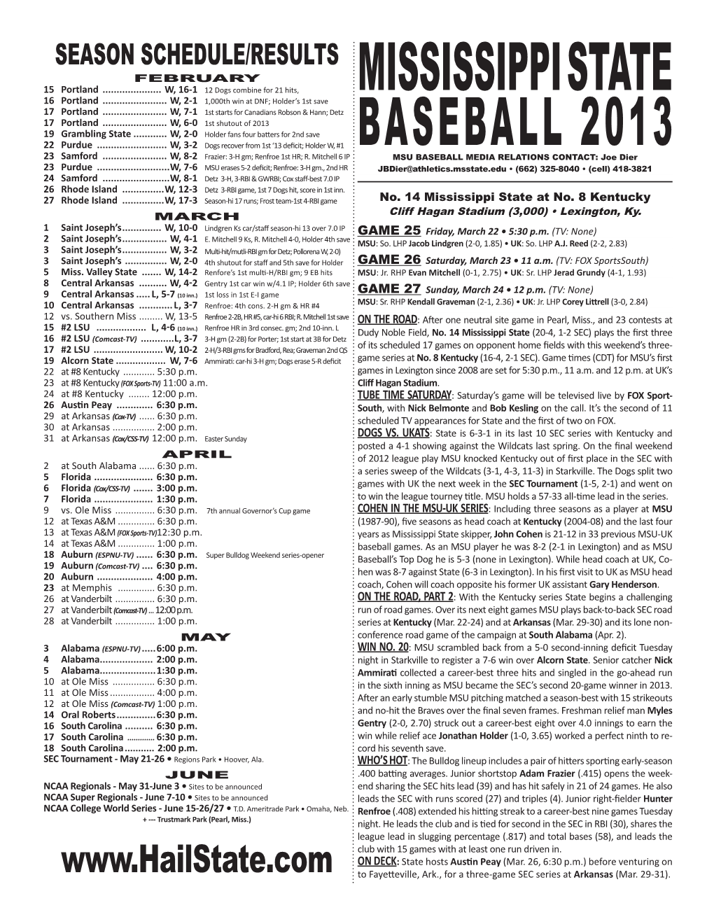 Mississippi State Baseball 2013