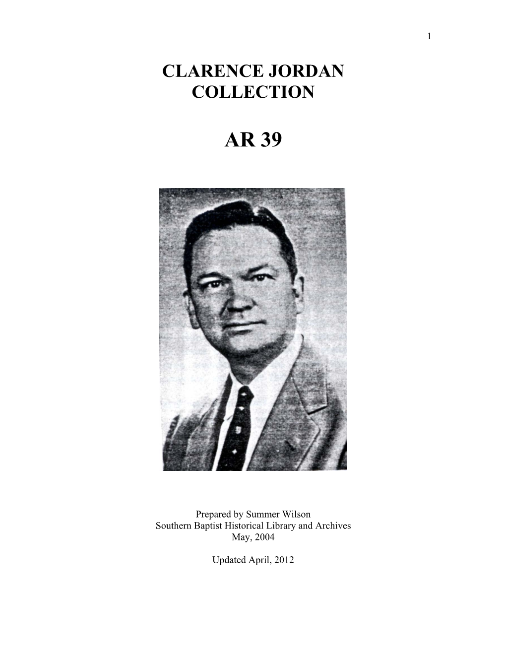 Clarence Jordan Collection