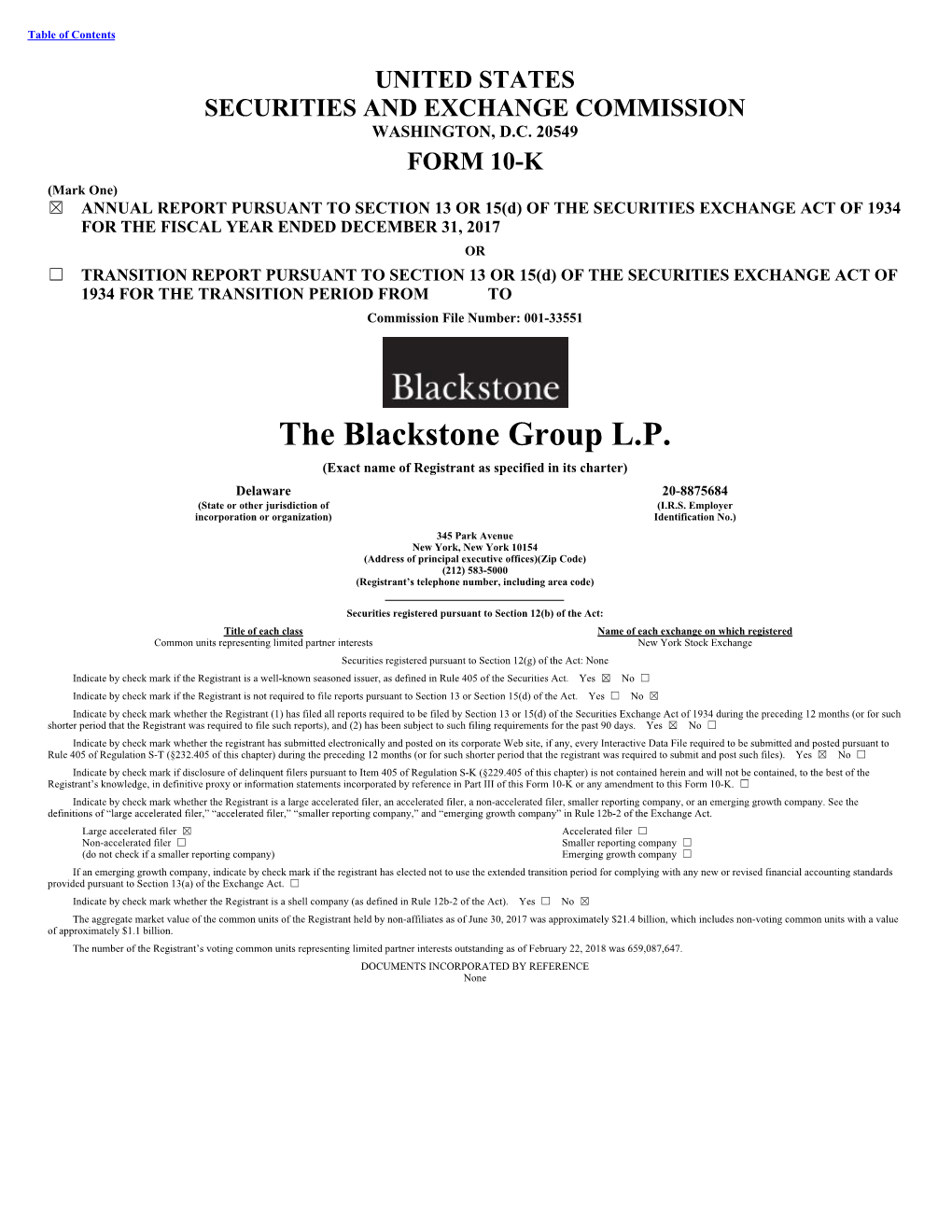 The Blackstone Group L.P. (Exact Name of Registrant As Specified in Its Charter)