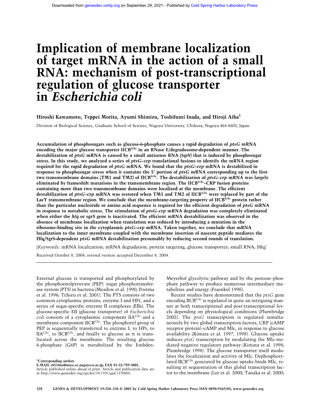 Implication of Membrane Localization of Target