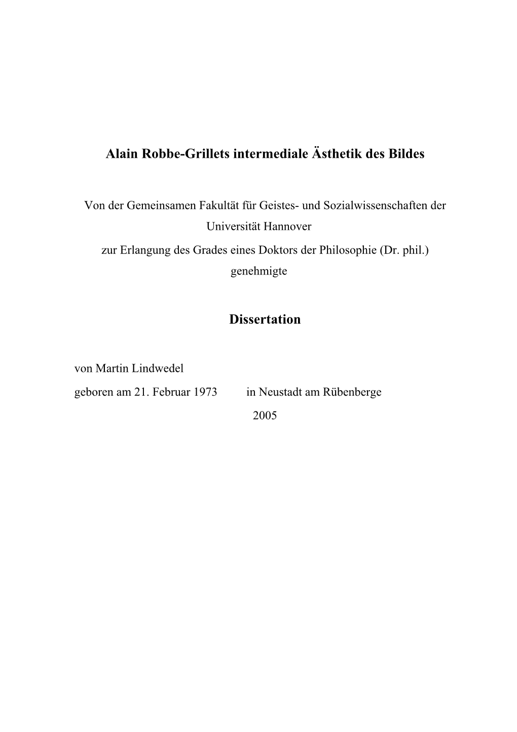 Alain Robbe-Grillets Intermediale Ästhetik Des Bildes