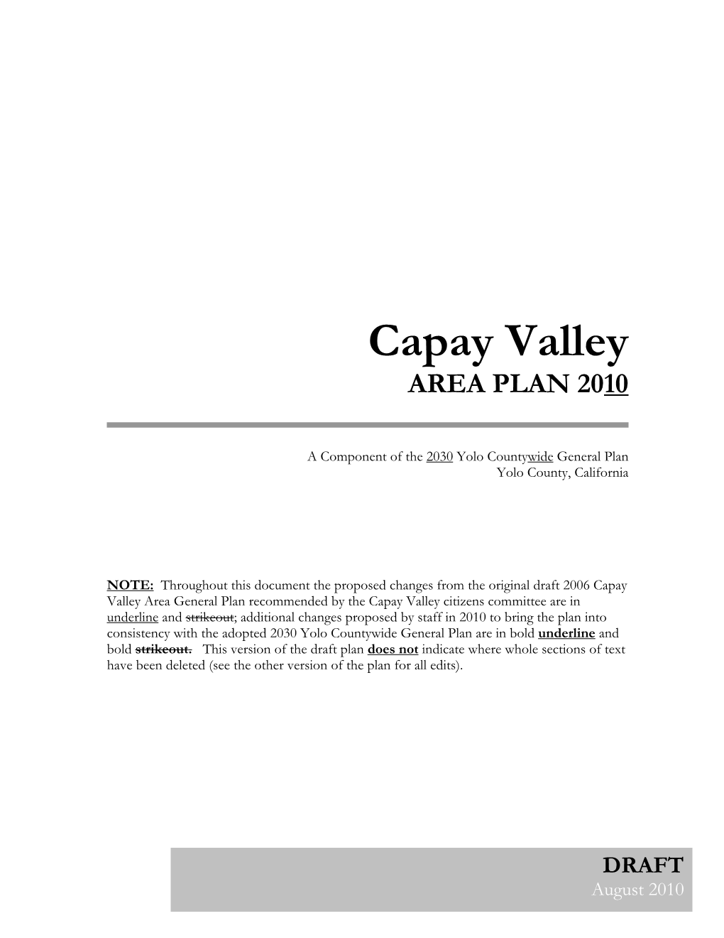 Capay Valley AREA PLAN 2010