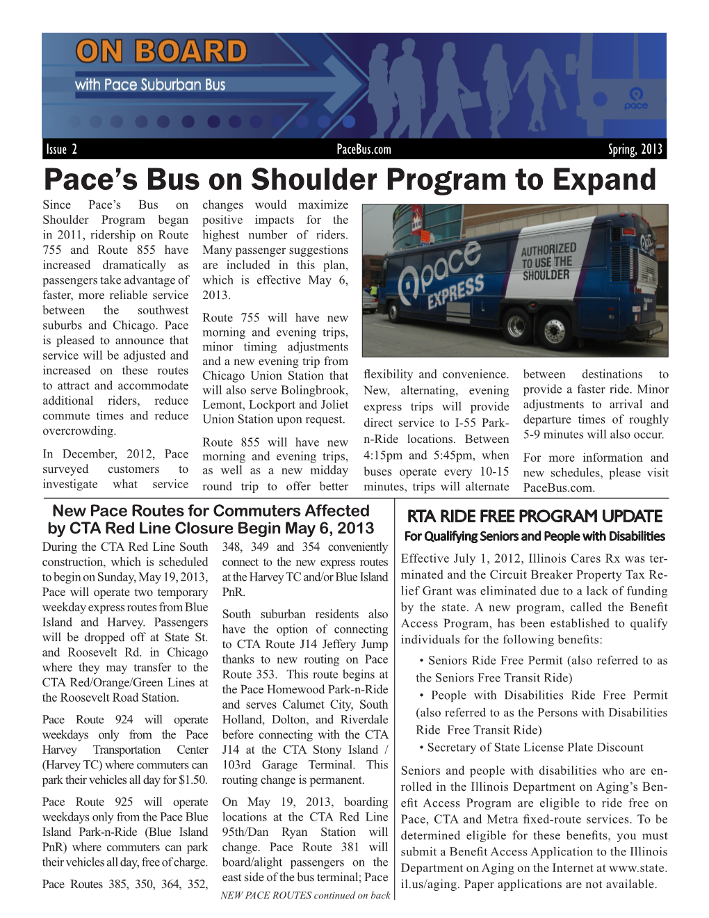 Pace's Bus on Shoulder Program to Expand