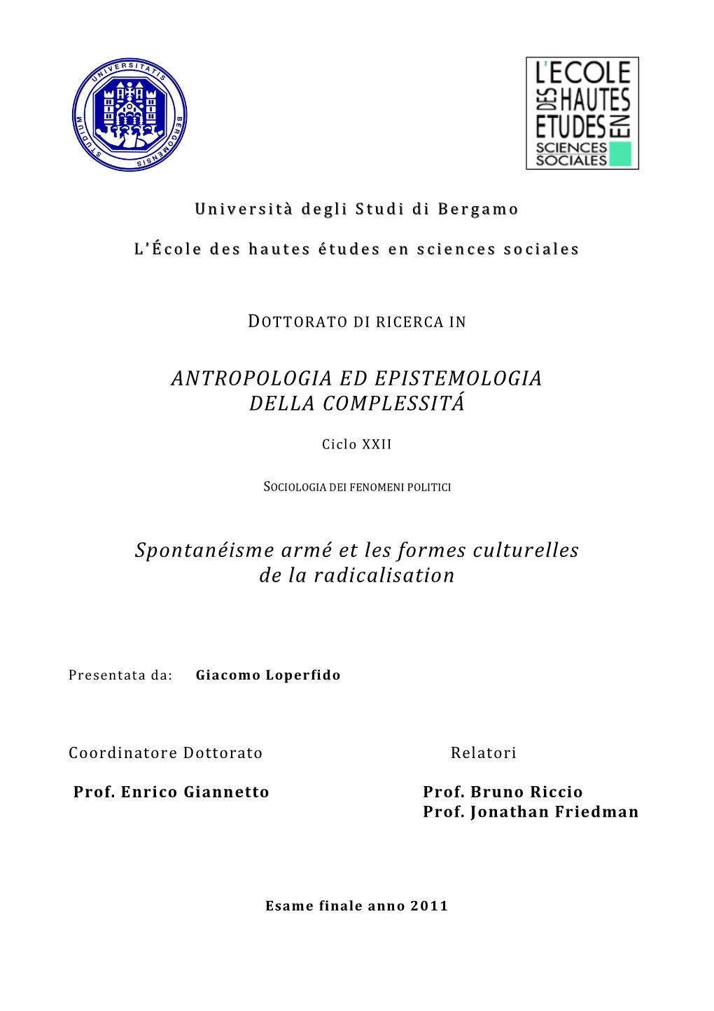 Antropologia Ed Epistemologia Della Complessitá