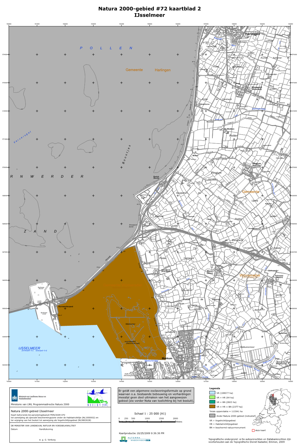 Kaart Natura 2000-Gebied Ijsselmeer