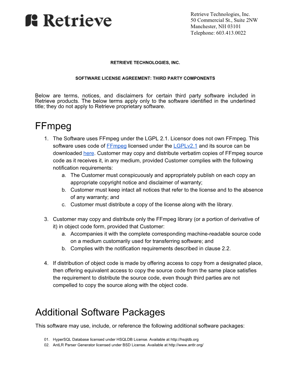 Ffmpeg Additional Software Packages