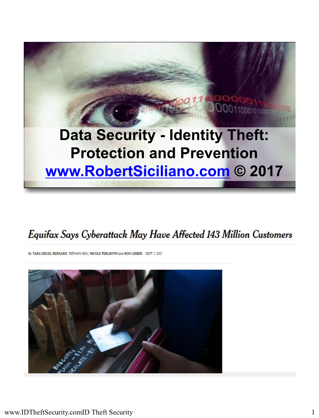 Identity Theft: Protection and Prevention © 2017