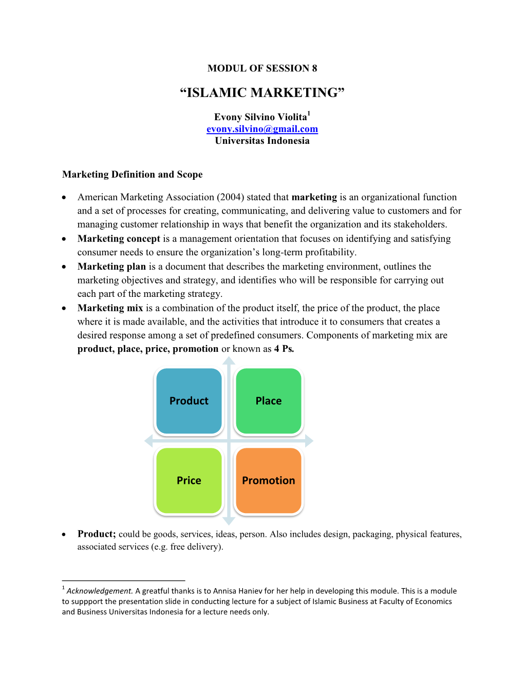 Modul for Islamic Marketing