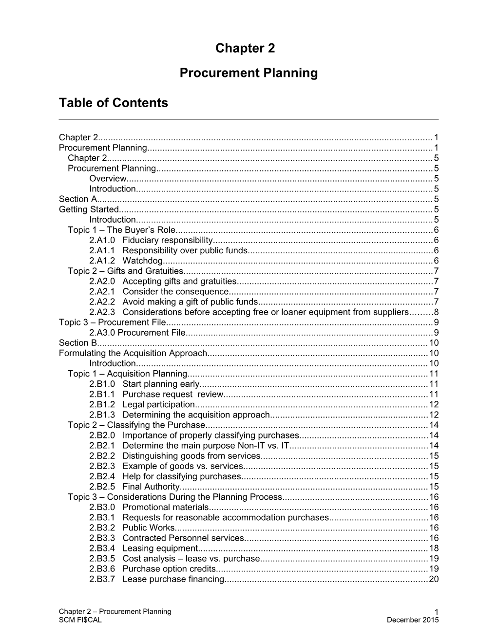 Procurement Planning