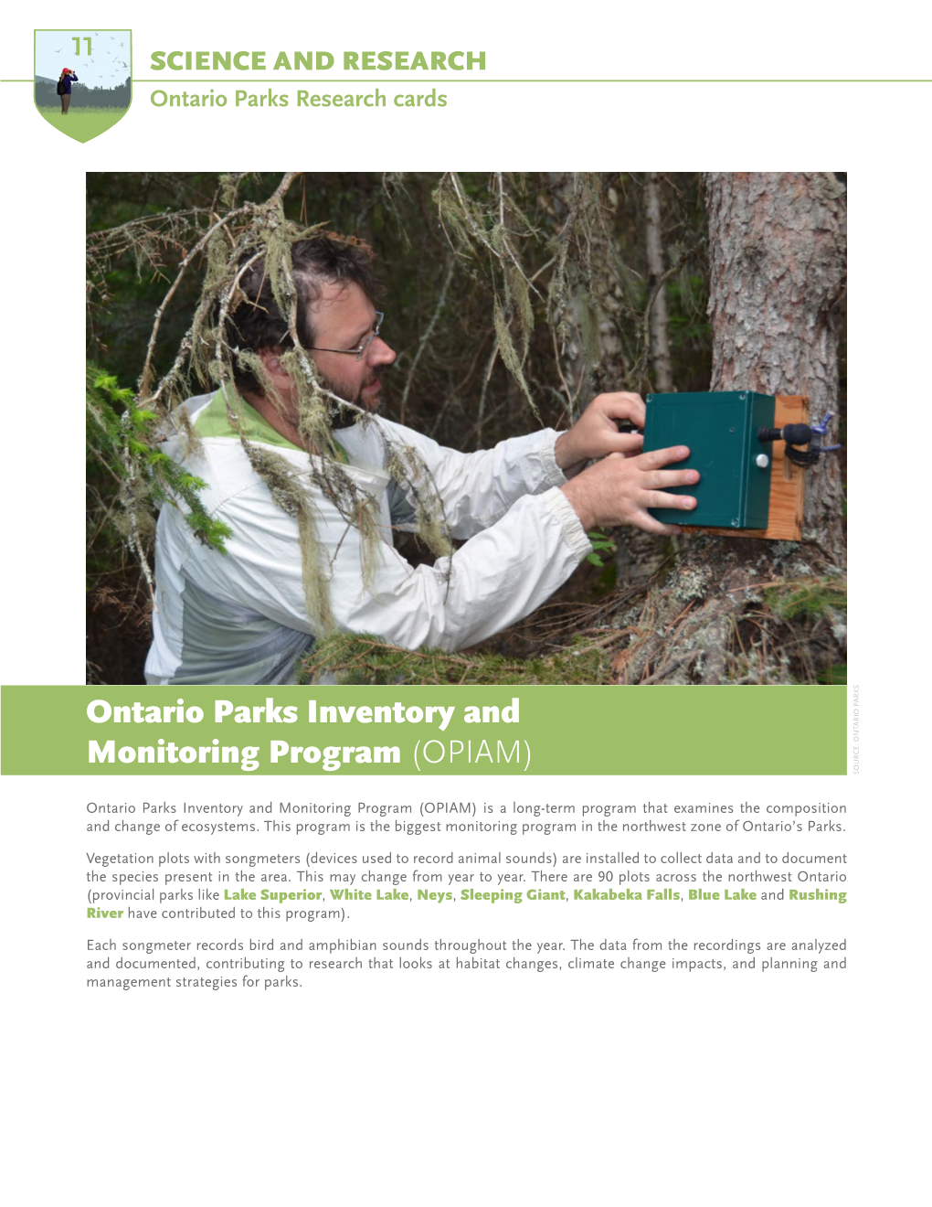 Ontario Parks Inventory and Monitoring Program